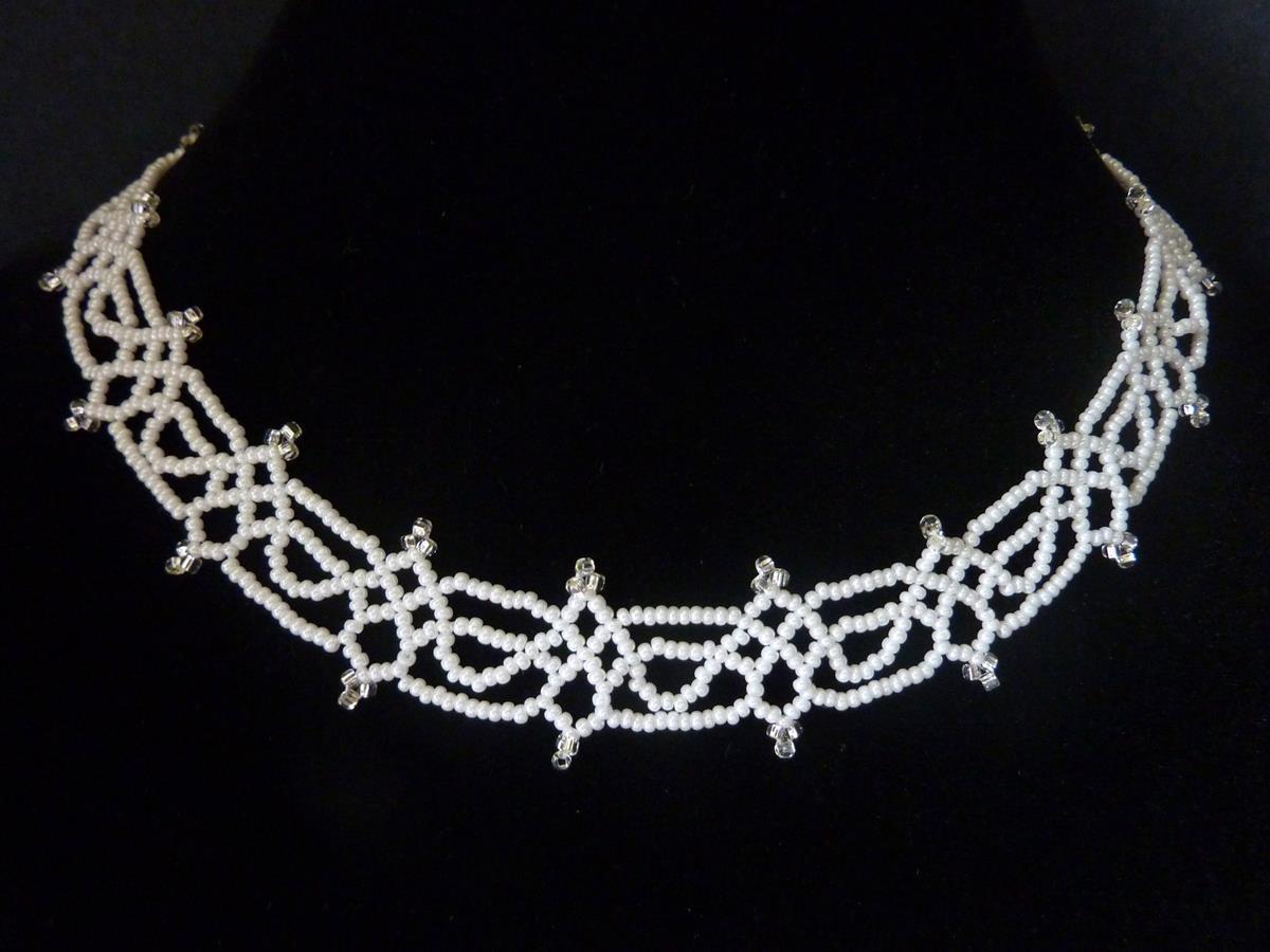 Crystal Lace Necklace Patterns, Bead Weaving Technique