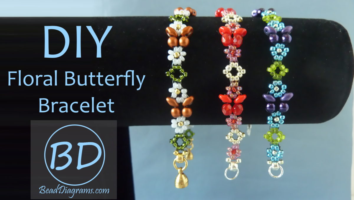DIY Jewelry for summer. Beaded flowers bracelet -easy pattern - YouTube