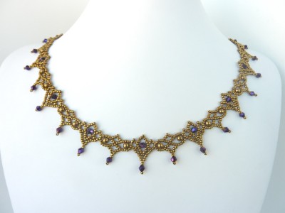 FREE beading pattern for necklace Crystal Lace - BeadDiagrams.com