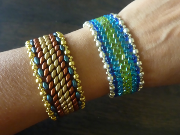Free Beading pattern: Rainbow Ribbon Bracelet