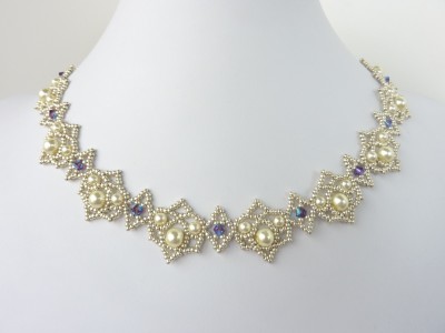 FREE beading pattern for Royal Lace necklace - BeadDiagrams.com