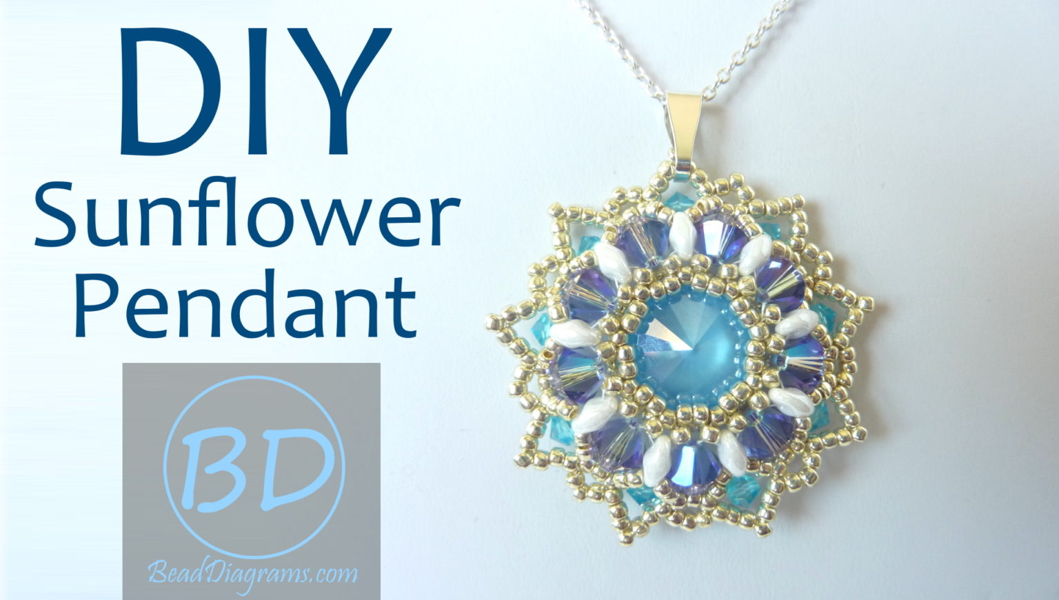 FREE beading pattern for dazzling Sunflower Pendant